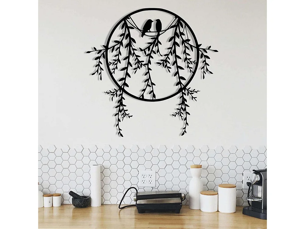 Décoration murale en métal Oiseaux 45 x 44 cm