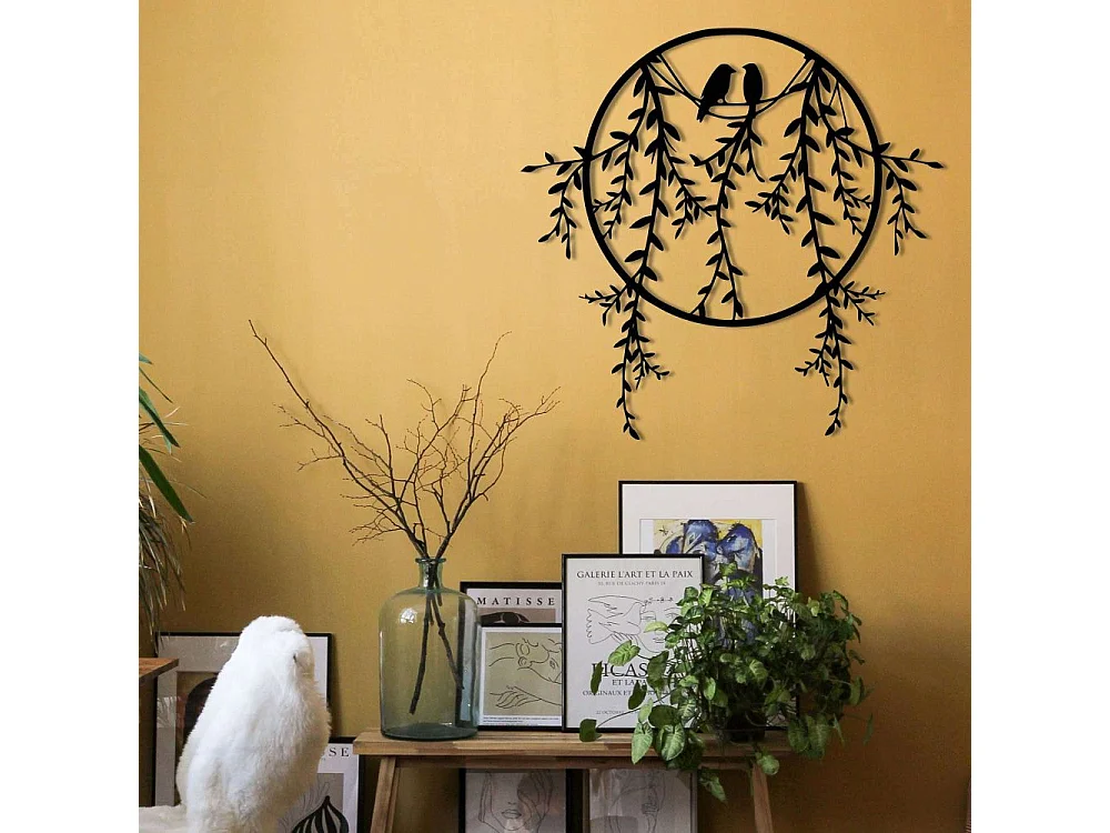 Décoration murale en métal Oiseaux 45 x 44 cm