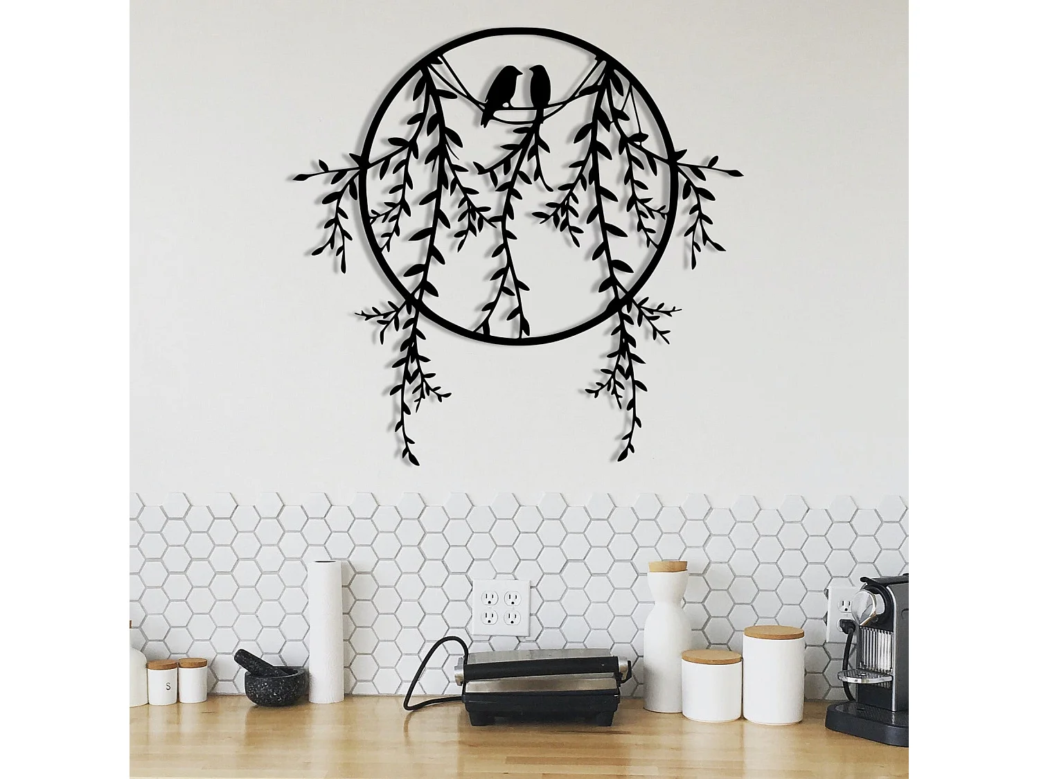 Décoration murale en métal Oiseaux 45 x 44 cm