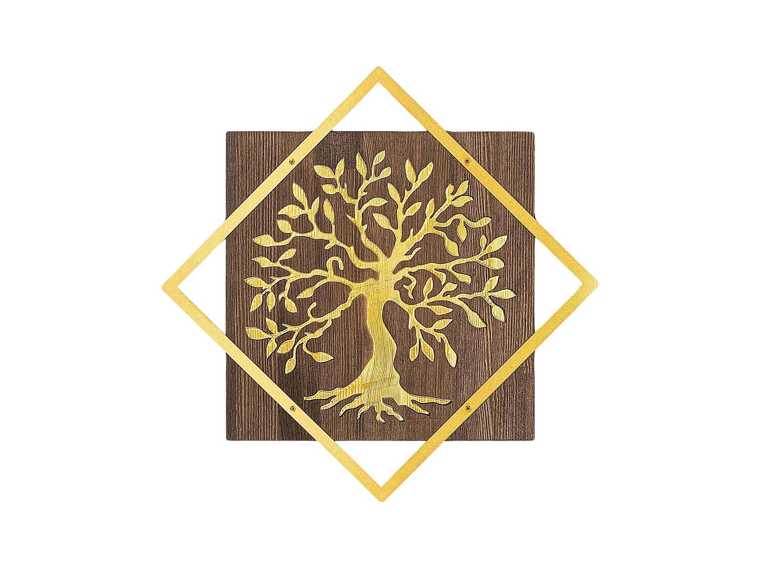 Décoration murale en bois et métal doré Walnut