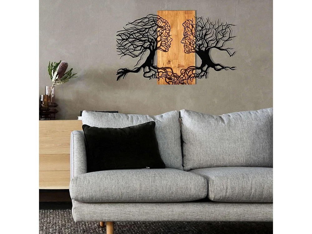 Décoration murale en métal et bois Arbre Modèle 1