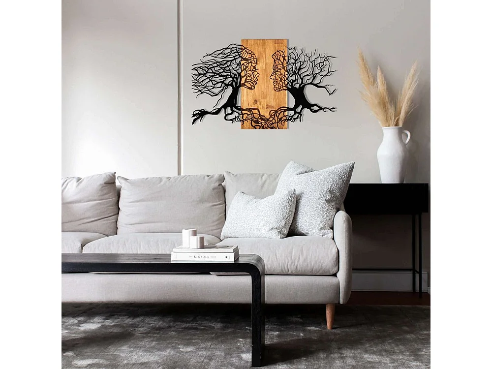 Décoration murale en métal et bois Arbre Modèle 1