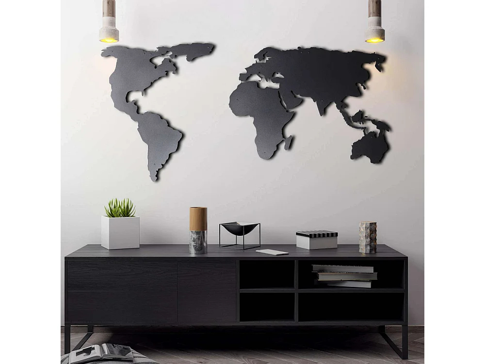 Décoration murale en métal Mappemonde Modèle 1