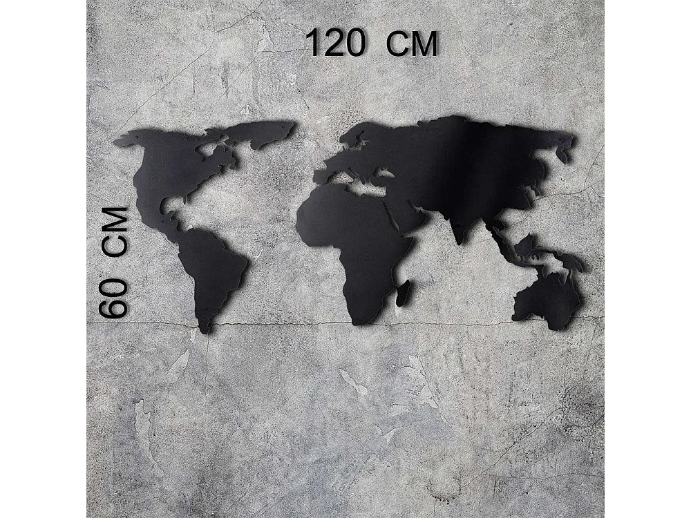 Décoration murale en métal Mappemonde Modèle 1