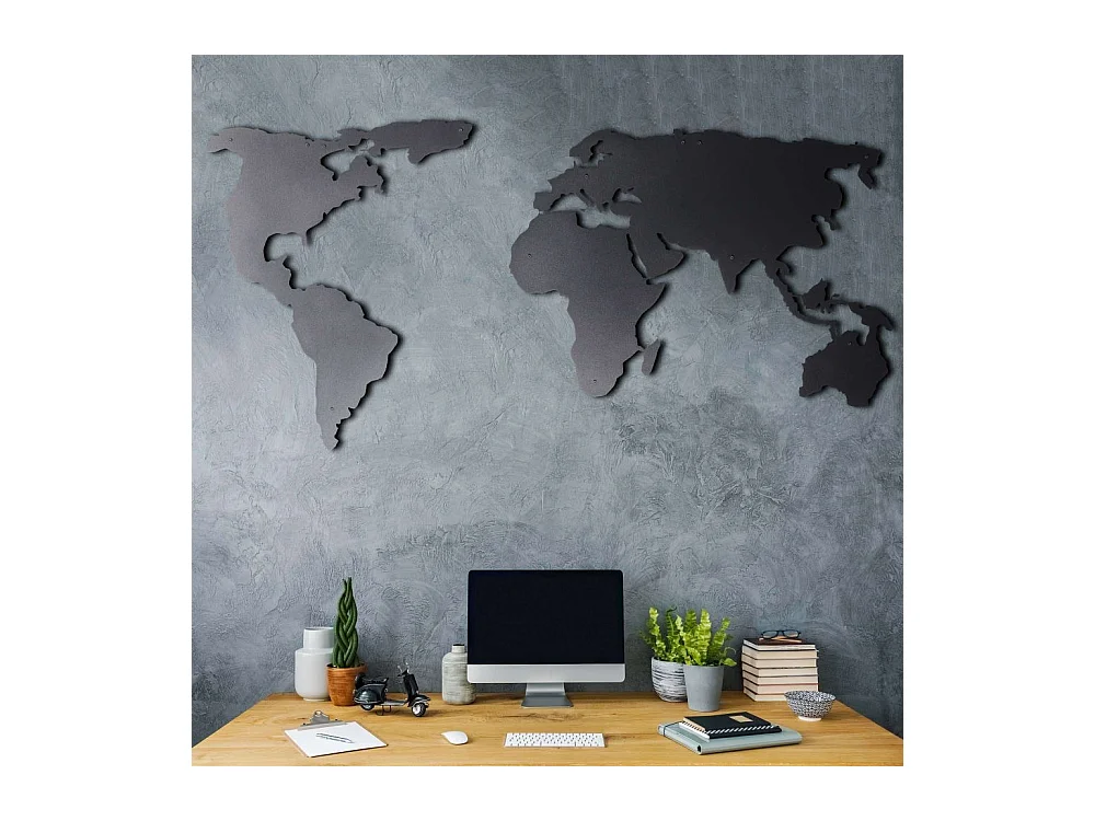Décoration murale en métal Mappemonde Modèle 1