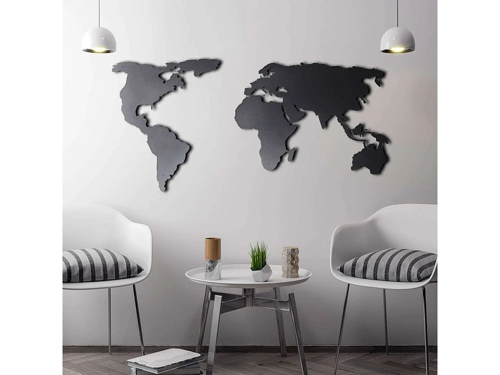Décoration murale en métal Mappemonde Modèle 1