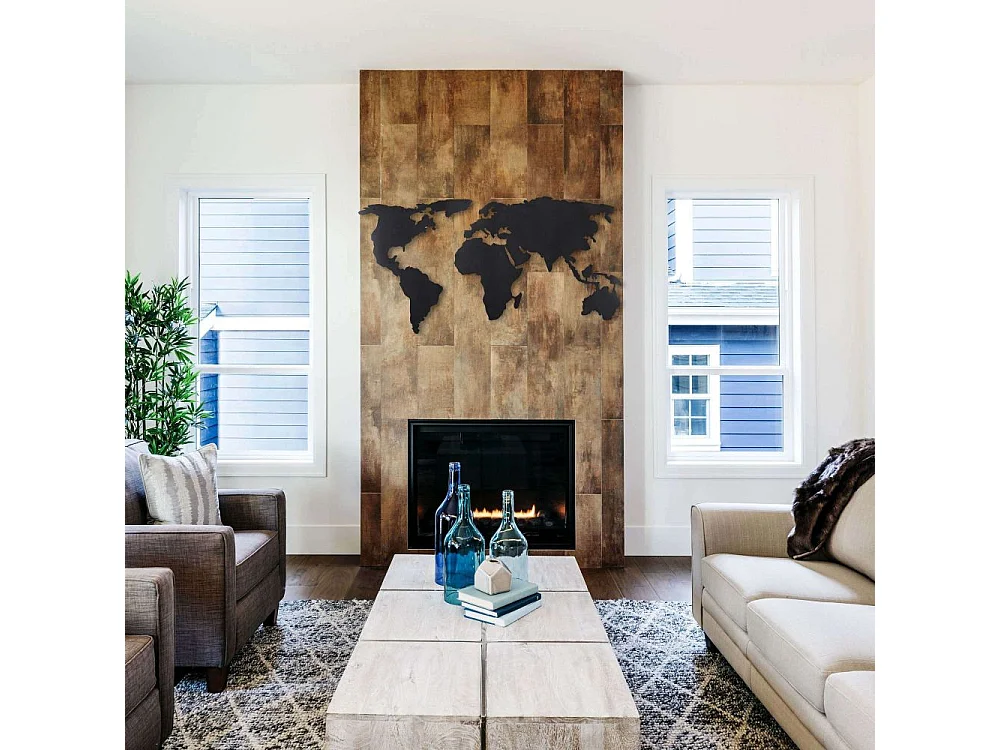 Décoration murale en métal Mappemonde Modèle 1