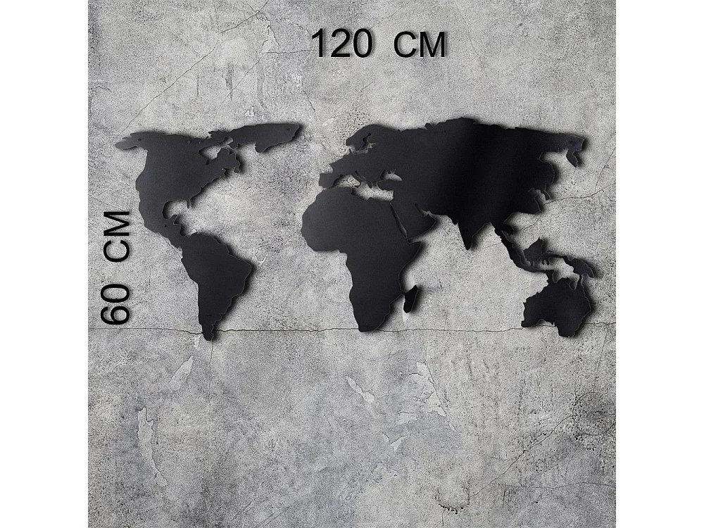 Décoration murale en métal Mappemonde Modèle 1