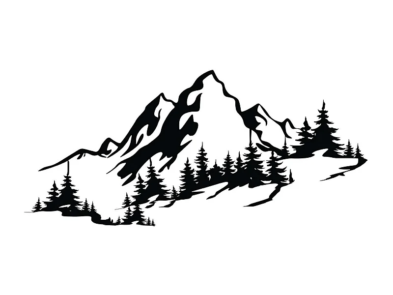 Décoration murale en métal Montagnes 67 x 30 cm