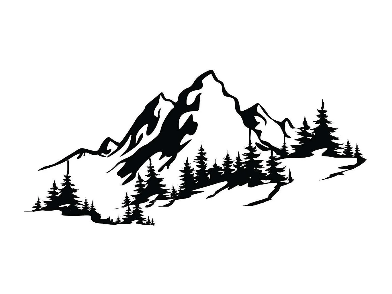 Décoration murale en métal Montagnes 67 x 30 cm