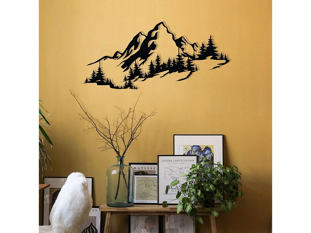 Décoration murale en métal Montagnes 67 x 30 cm