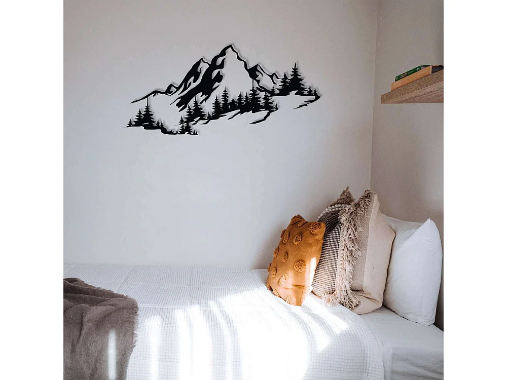 Décoration murale en métal Montagnes 67 x 30 cm
