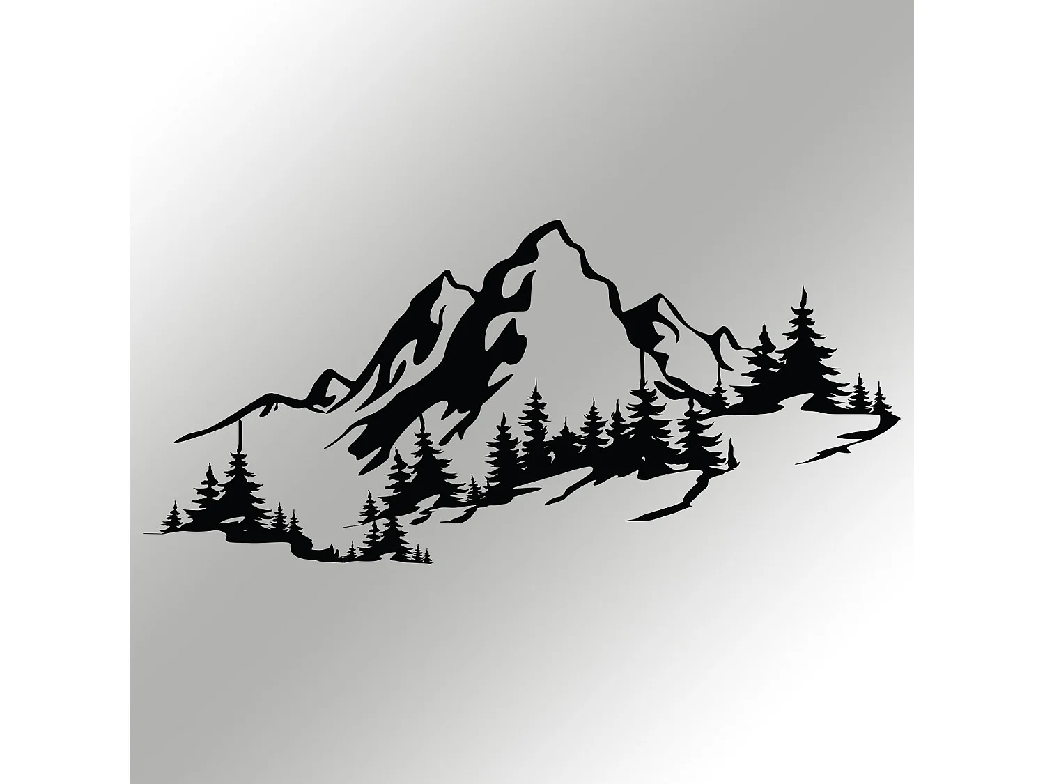 Décoration murale en métal Montagnes 67 x 30 cm