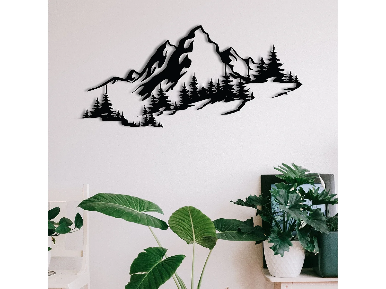 Décoration murale en métal Montagnes 67 x 30 cm