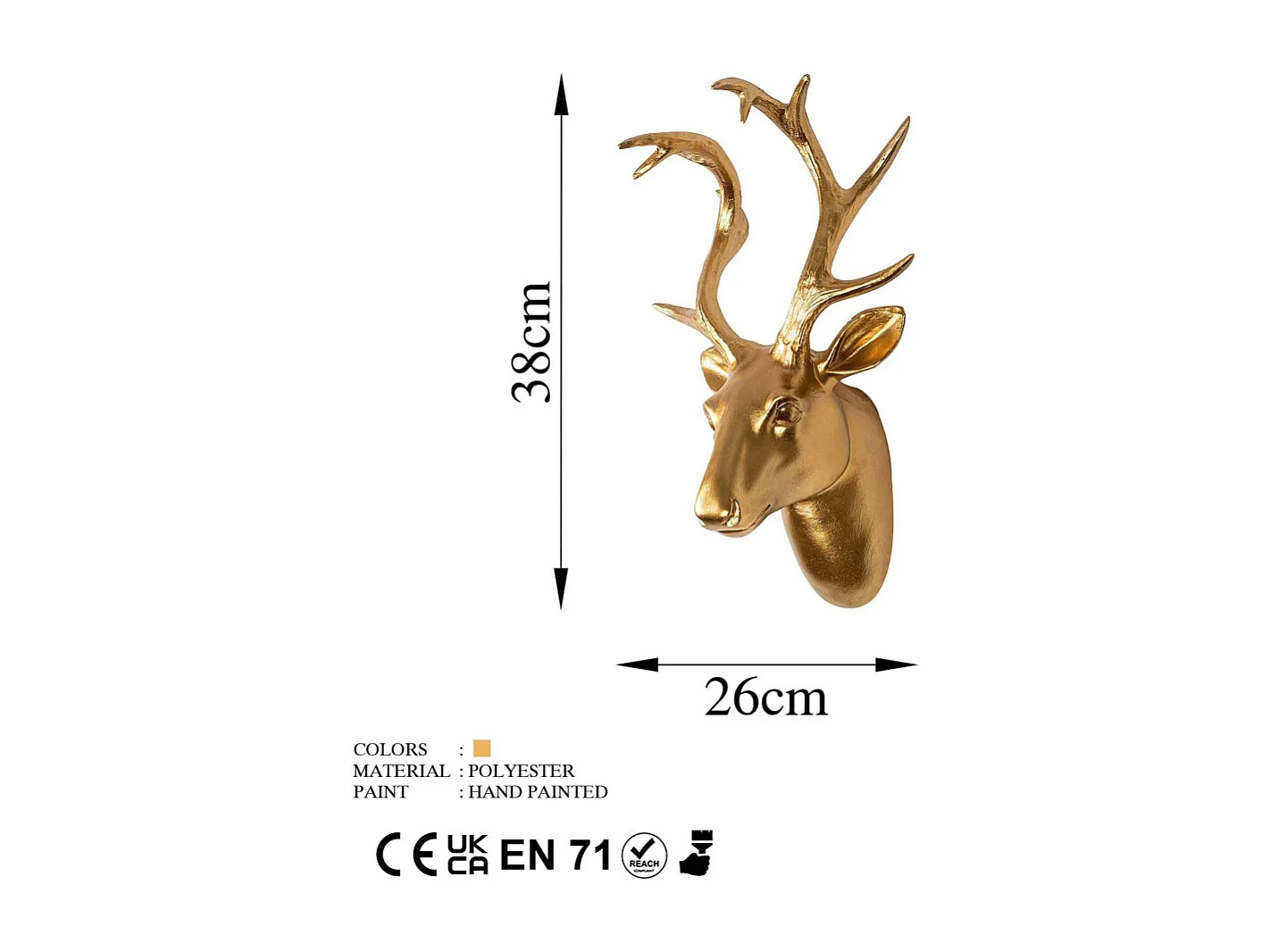 Décoration murale en polyester buste de cerf