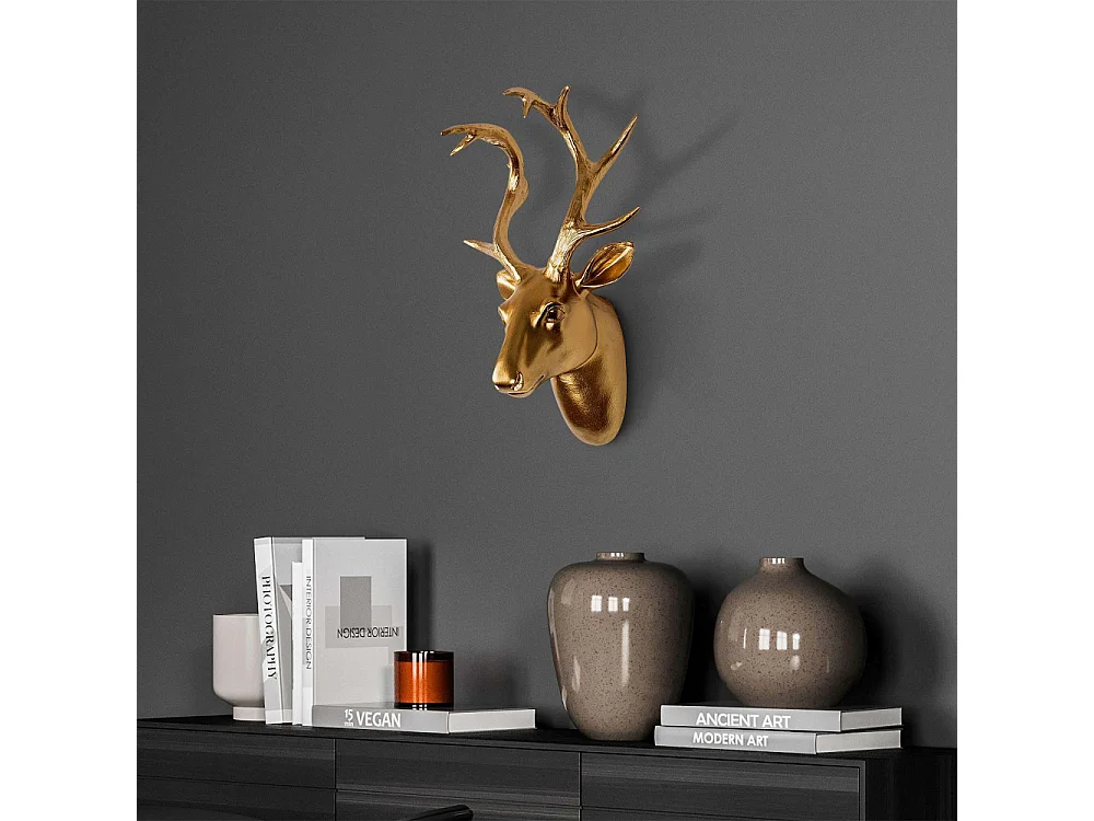 Décoration murale en polyester buste de cerf