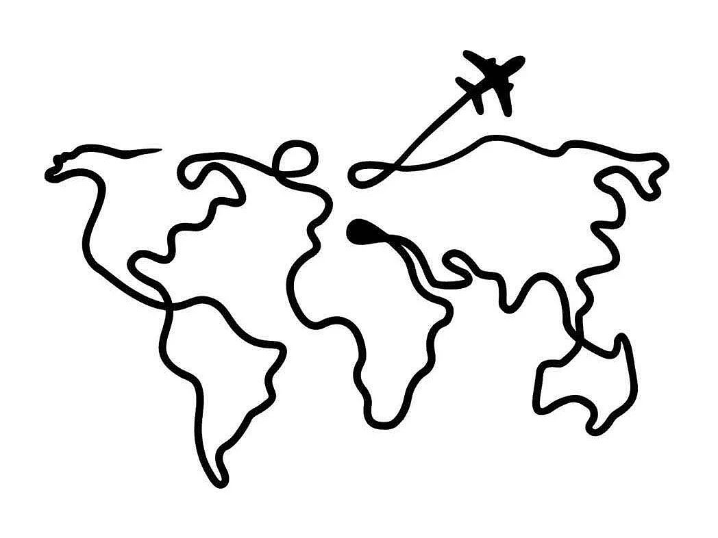 Décoration murale en métal Avion 60 x 42 cm