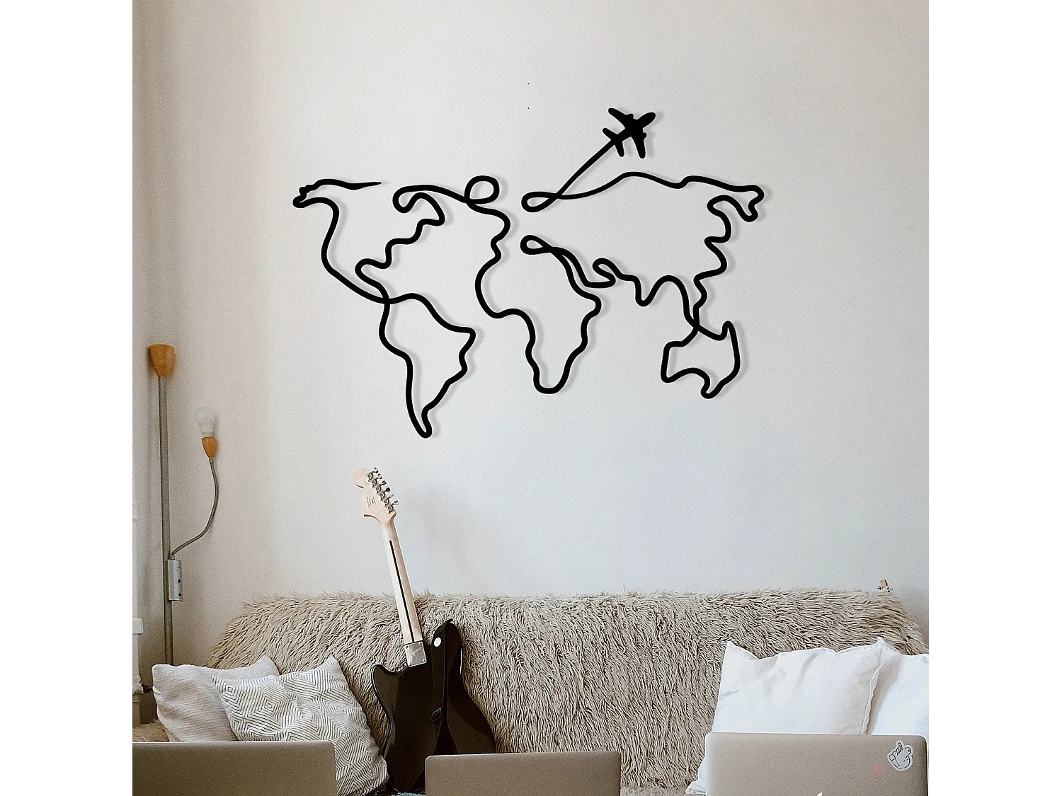 Décoration murale en métal Avion 60 x 42 cm