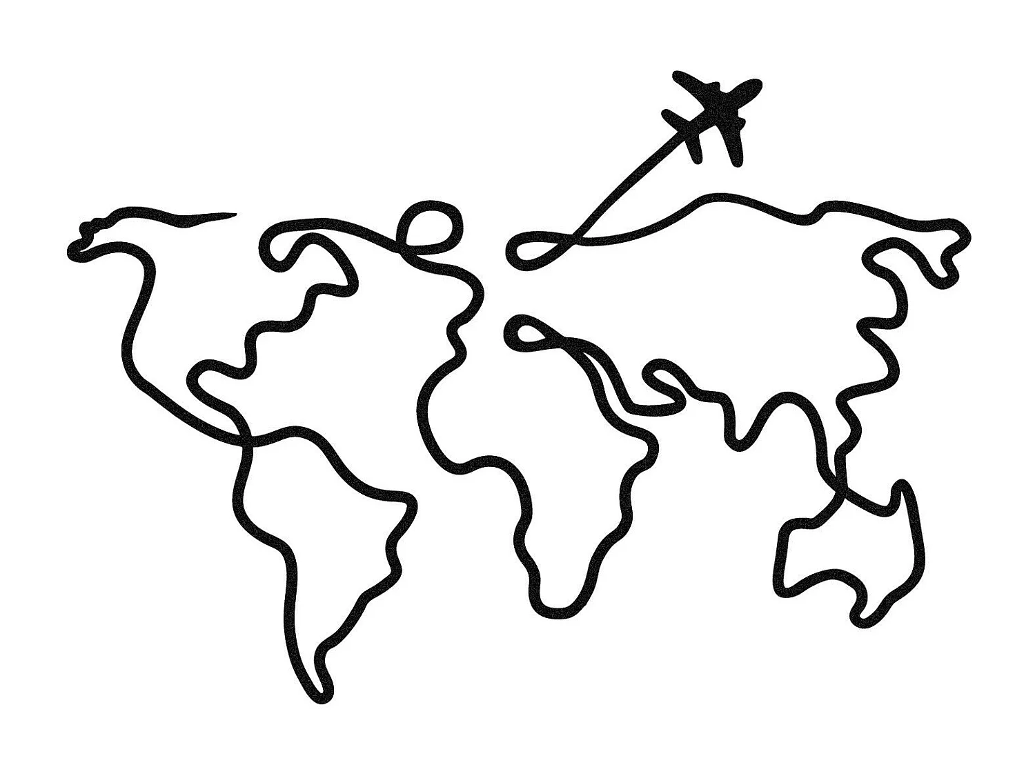 Décoration murale en métal Avion 60 x 42 cm