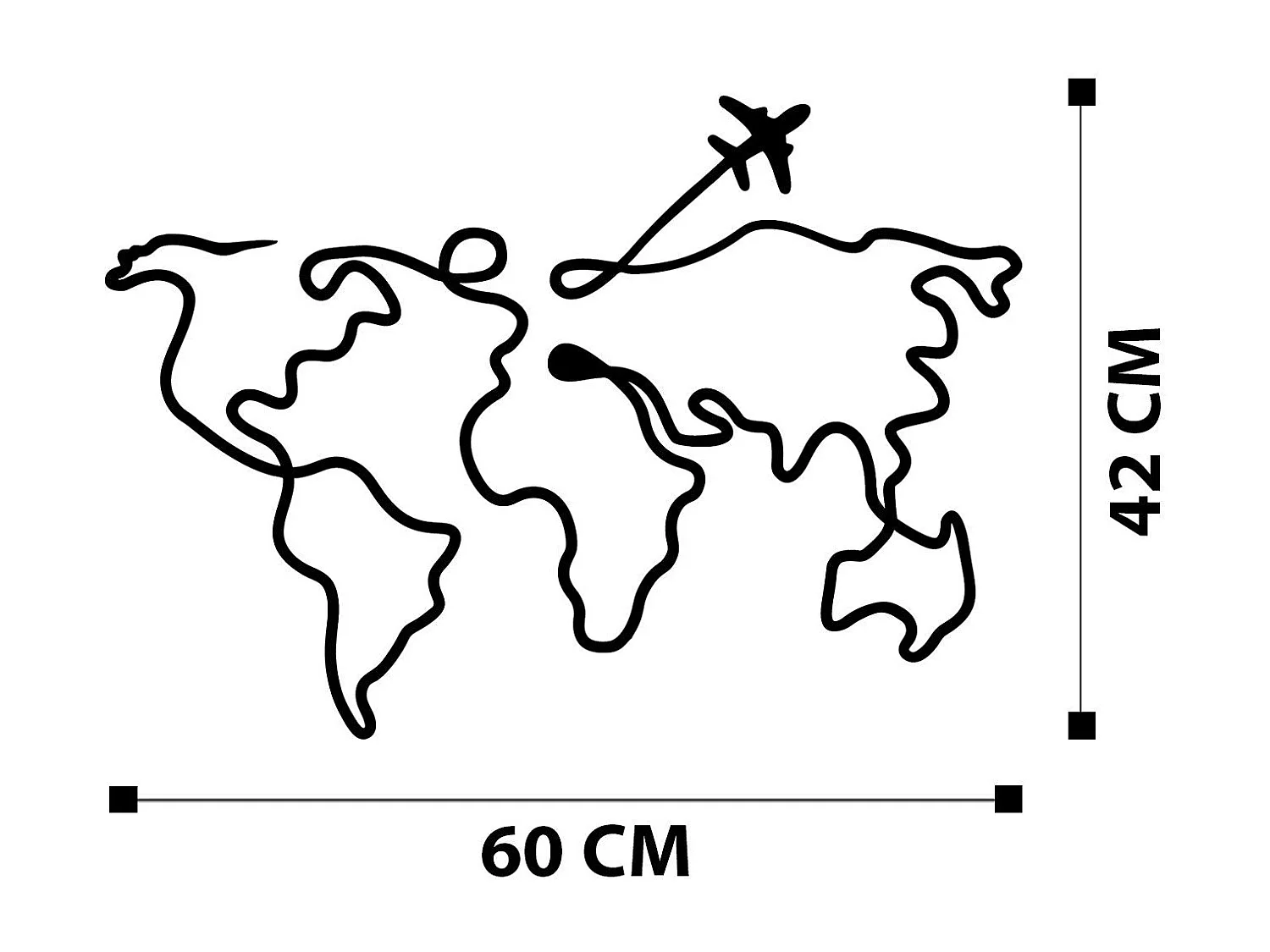 Décoration murale en métal Avion 60 x 42 cm