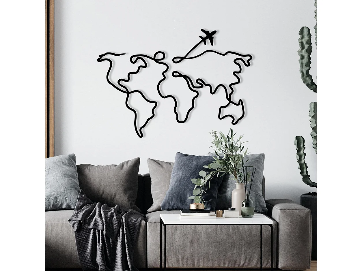 Décoration murale en métal Avion 60 x 42 cm