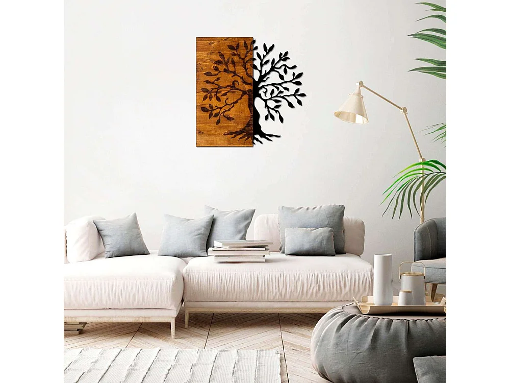 Décoration murale en bois et métal Walnut Arbre