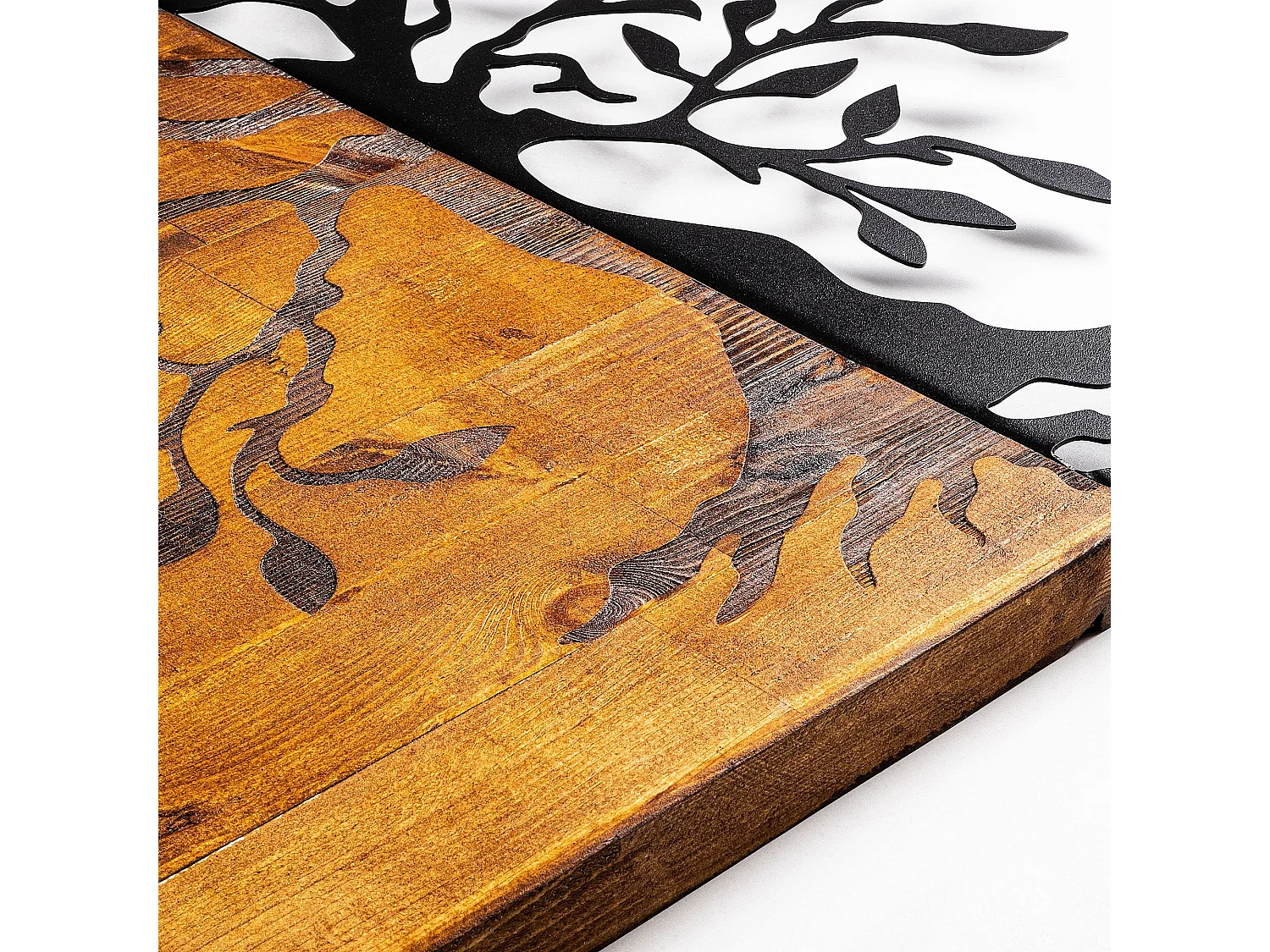 Décoration murale en bois et métal Walnut Arbre