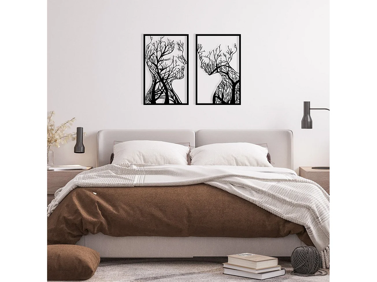 Set de 2 cadres décoratifs Teido L40xH63cm Métal Noir