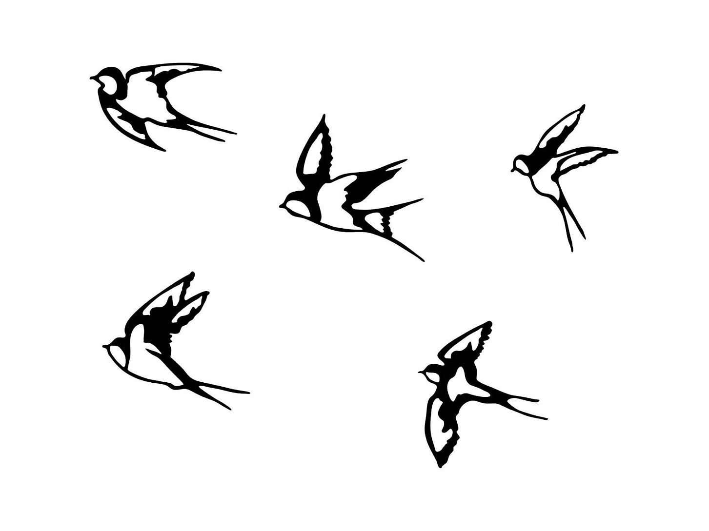 Décoration murale en métal Oiseaux en vol Modèle 2