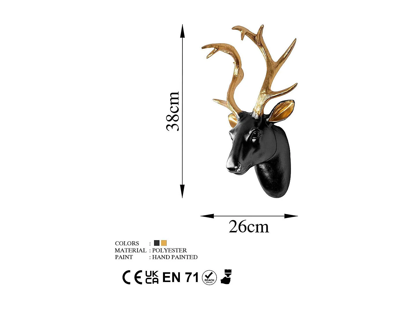 Décoration murale en polyester buste de cerf