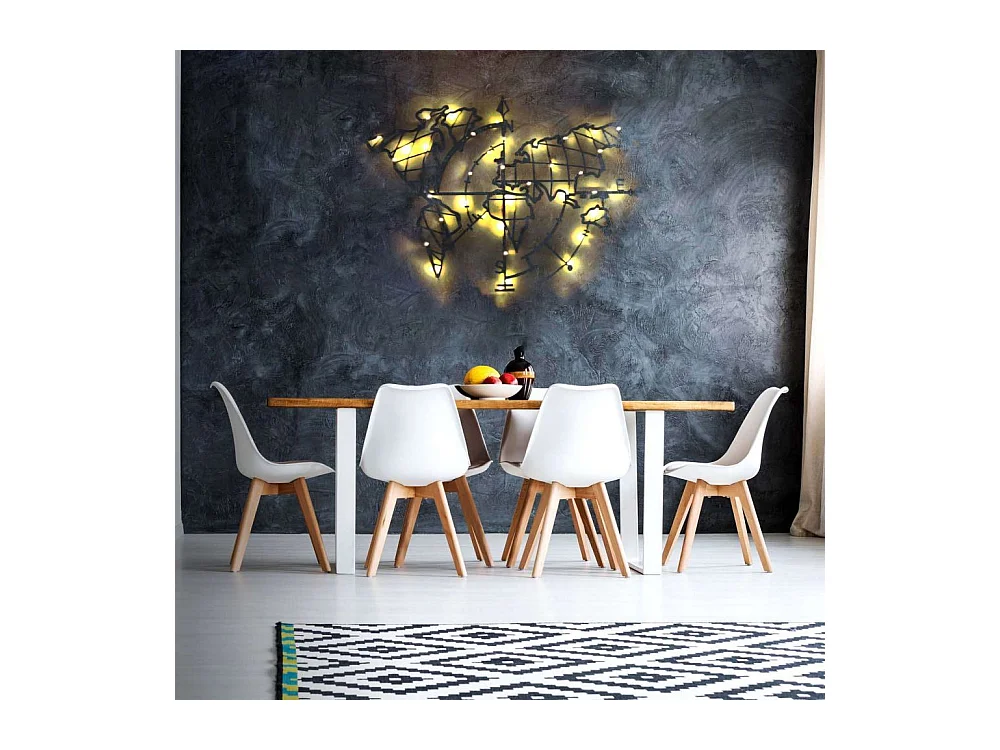 Accesorio decorativo de pared de metal – 65 x 95 cm – Negro – 100% metal