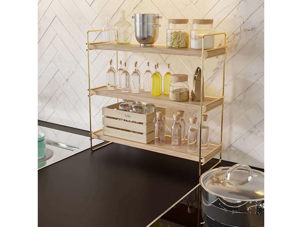 Etagère en bois et métal Rafi