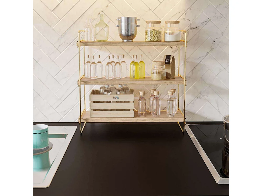 Etagère en bois et métal Rafi