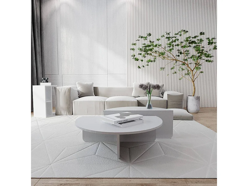 Set de 2 tables basses design Oatglow Blanc