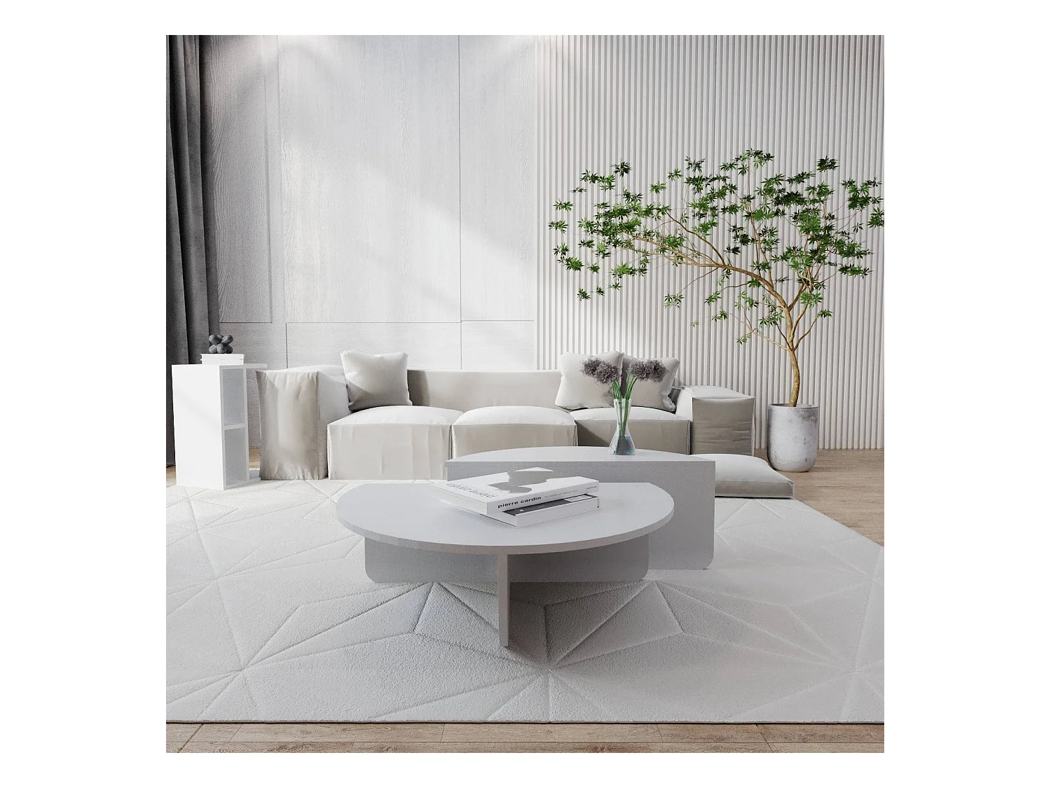 Set de 2 tables basses design Oatglow Blanc