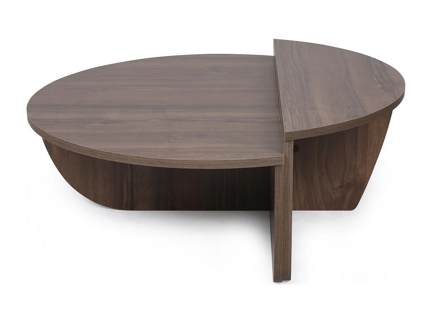 Houten salontafel 2 modulaire niveaus Podila 90 cm-Kleur Wit