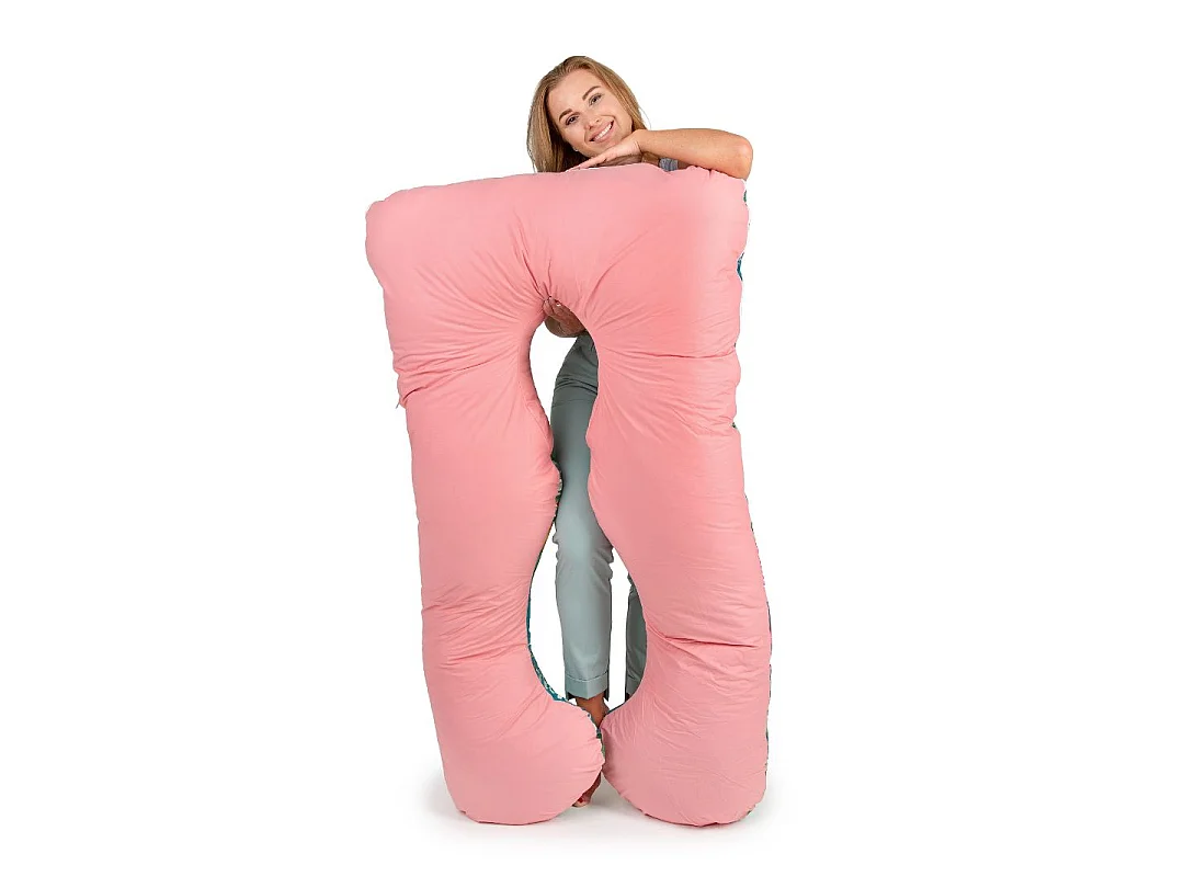 U-FÖRMIGES KOPFKISSEN für Erwachsene in voller Größe in Flamingo