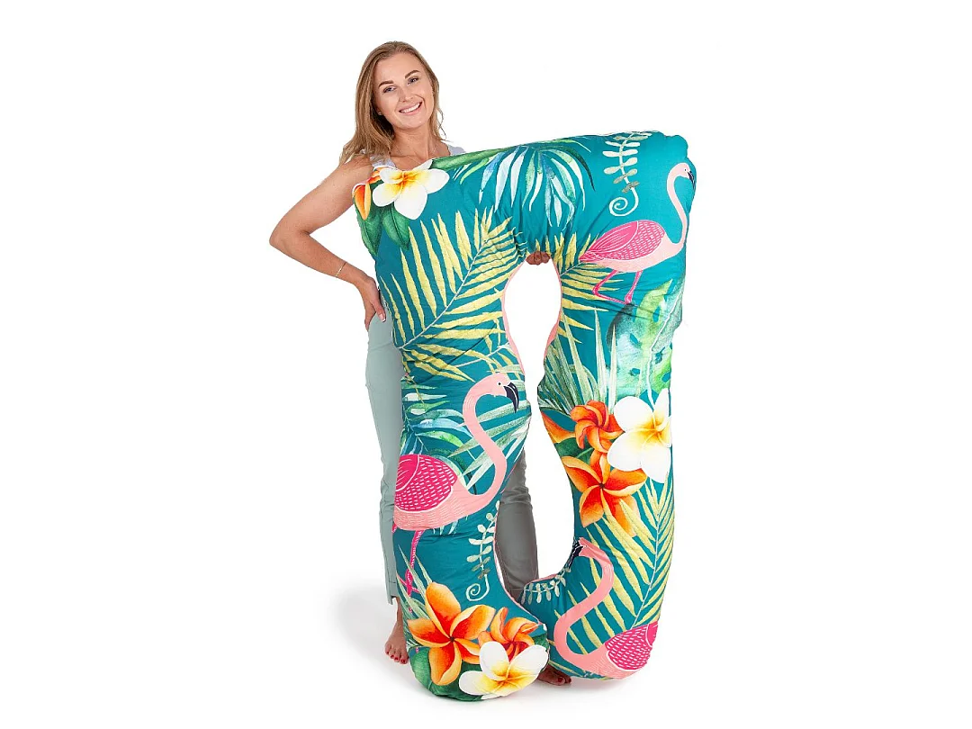 U-FÖRMIGES KOPFKISSEN für Erwachsene in voller Größe in Flamingo