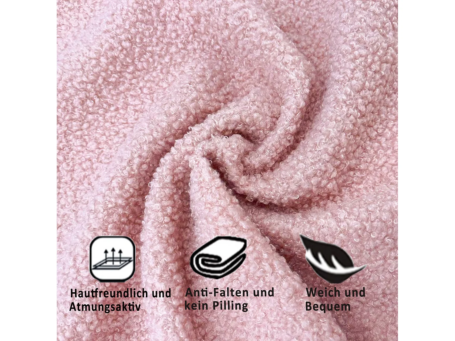 Gepolstertes Schlafsofa – 90 x 200 cm – 2 Schubladen – Plüschstoff – Lattenrost – für Kinder oder Babys – Rosa