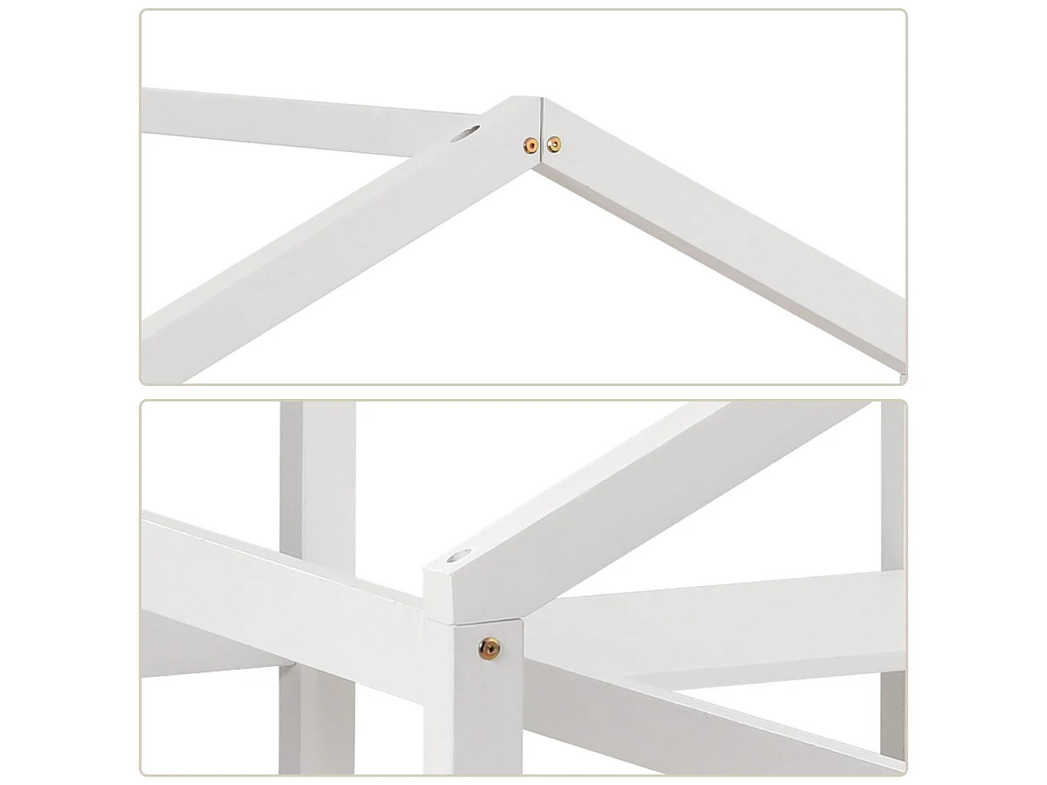 2-zits kajuitbed met nachtkastje - 2 x 90 x 200 cm - massief hout - lattenbodem - wit