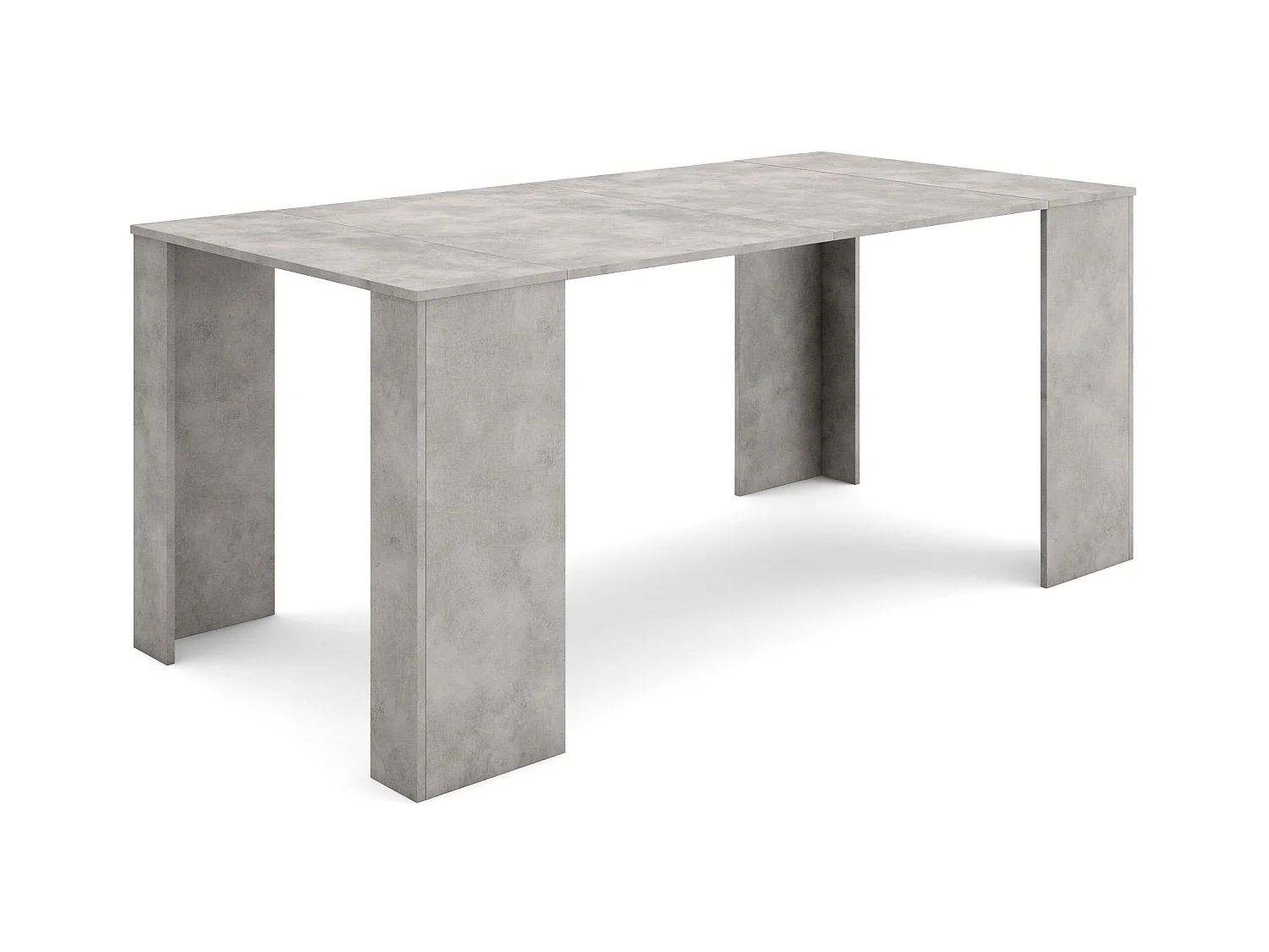 Table console extensible, 180x90x77cm, Pour 8 personnes, Table à Manger, Ciment