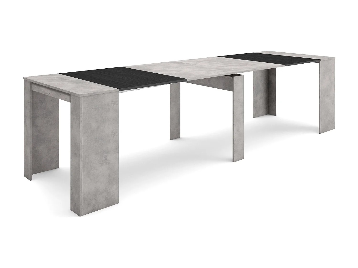 Uitschuifbare Consoletafel, 302x90x77cm, Voor 14 personen, Tafel, Cement