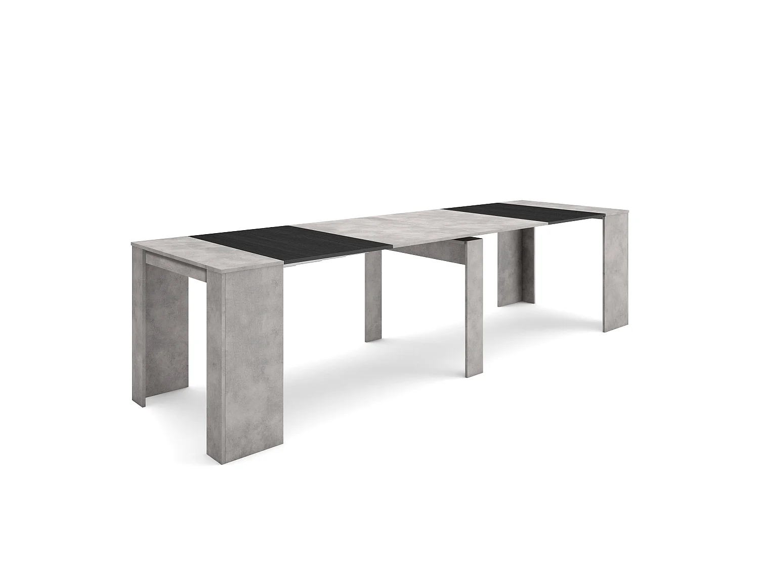 Uitschuifbare Consoletafel, 302x90x77cm, Voor 14 personen, Tafel, Cement