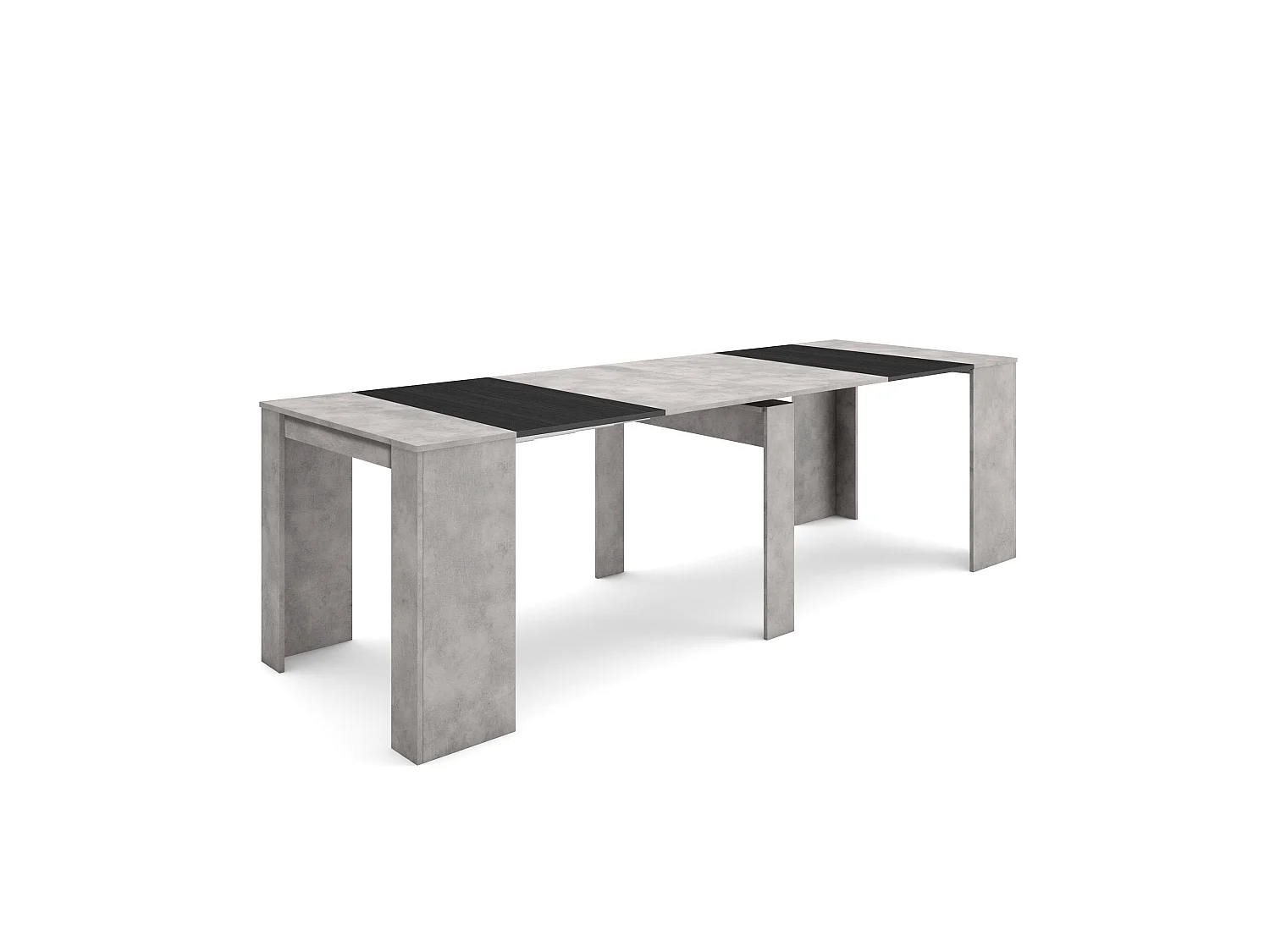 Uitschuifbare Consoletafel, 262x90x77cm, Voor 12 personen, Tafel, Cement