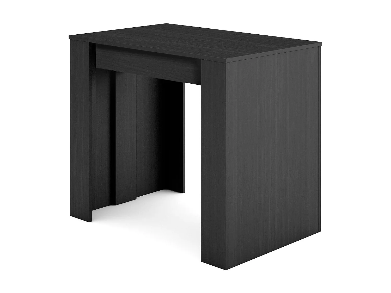 Table console extensible, 262x90x77cm, Pour 12 personnes, Table à Manger, Noir