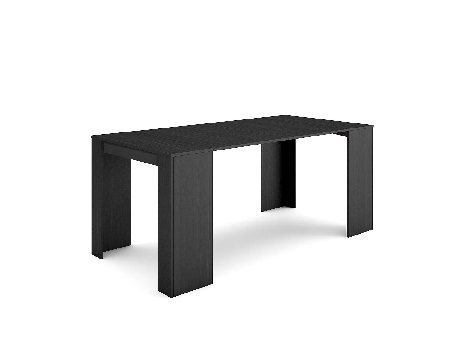 Table console extensible, 180x90x77cm, Pour 8 personnes, Table à Manger, Noir
