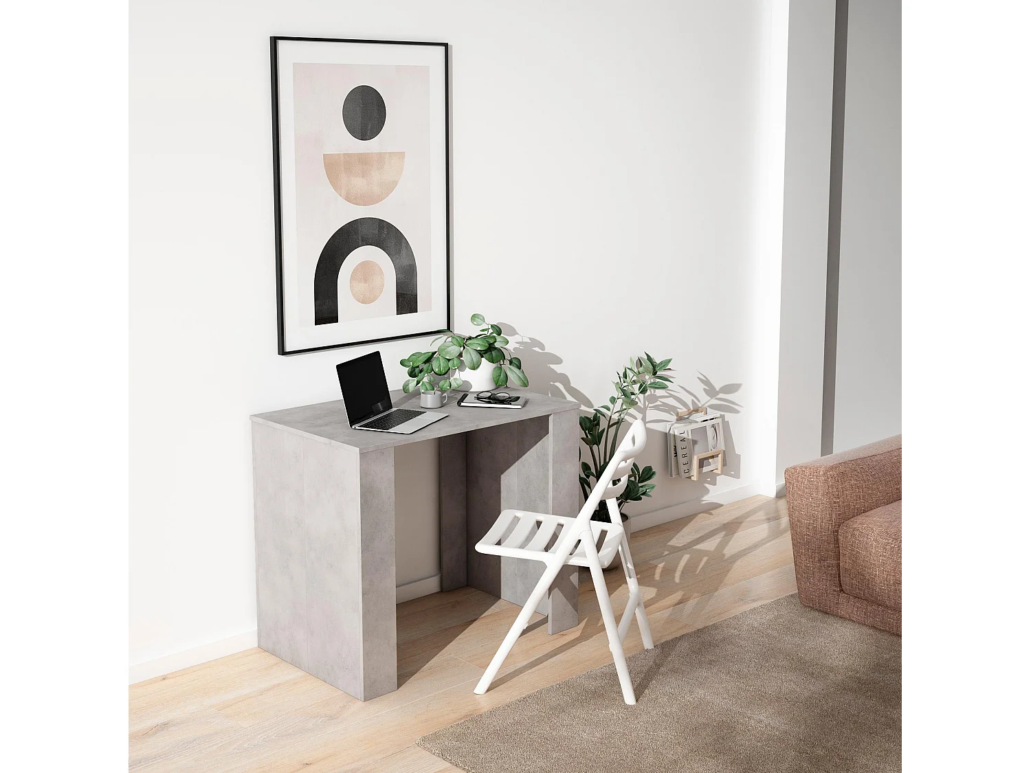 Ausziehbarertisch, 160x90x77cm, Für 8 Gäste, Esszimmertische, Zement