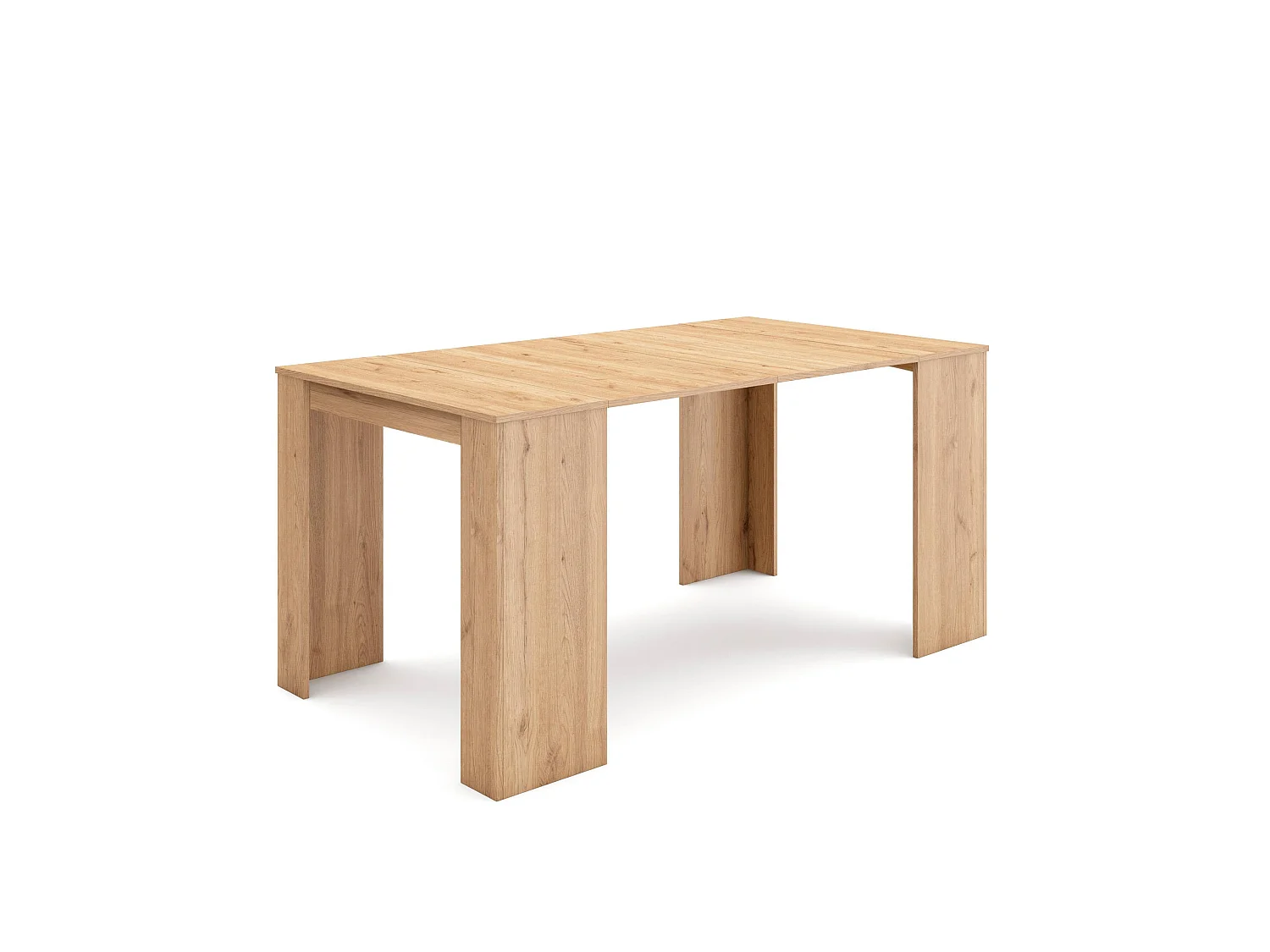 Uitschuifbare Consoletafel, 160x90x77cm, Voor 8 personen, Tafel, Eiken