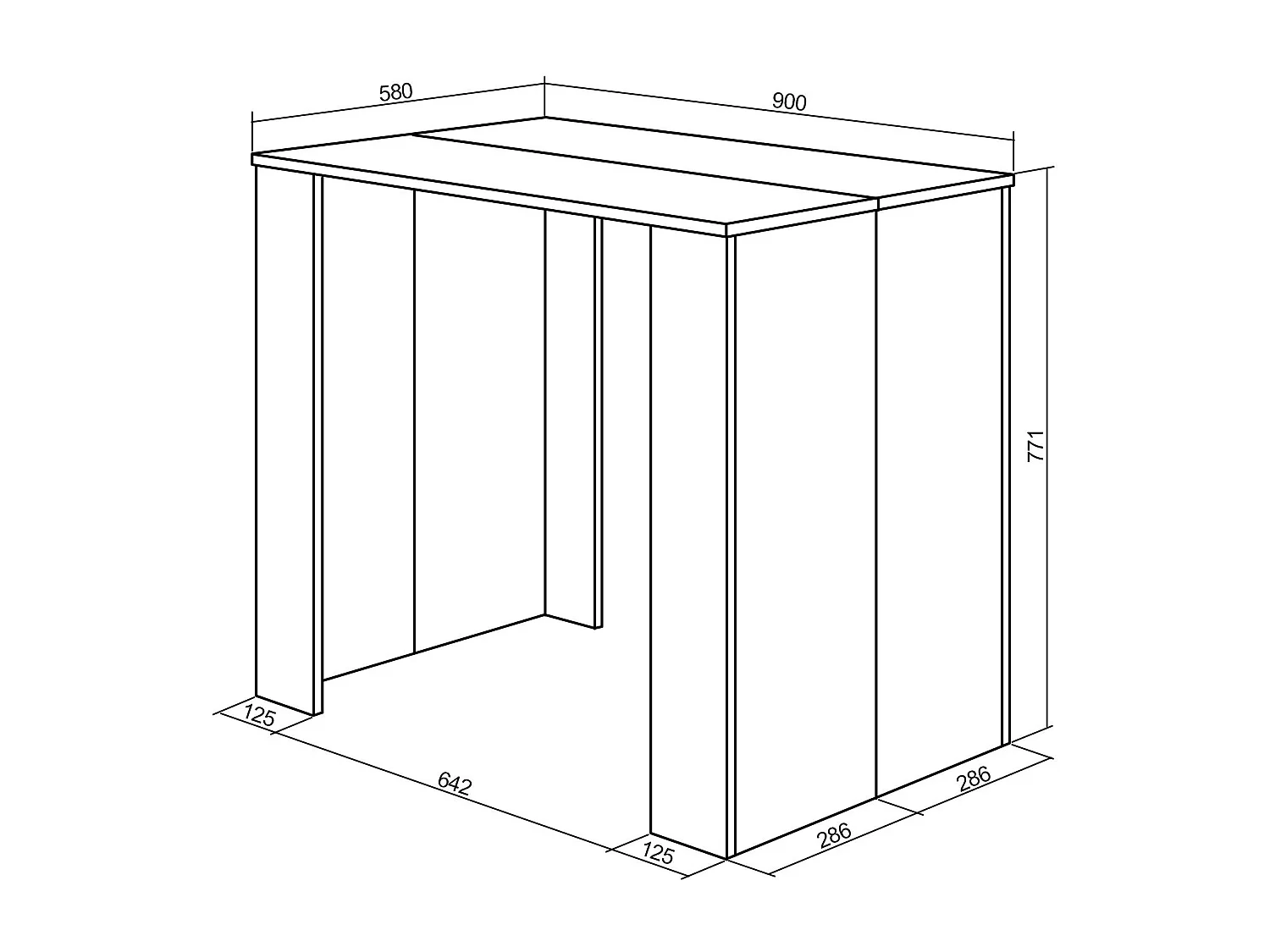 Table console extensible, 140x90x77cm, Pour 6 personnes, Table à Manger, Chêne et noir