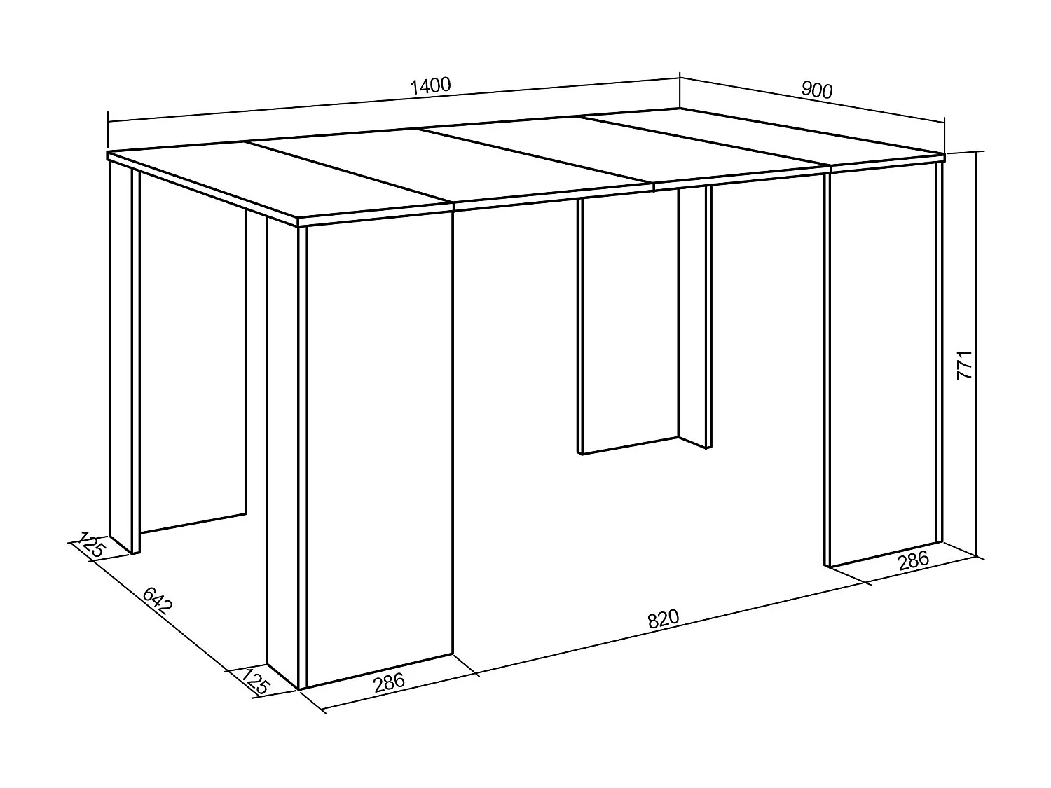 Table console extensible, 140x90x77cm, Pour 6 personnes, Table à Manger, Chêne et noir